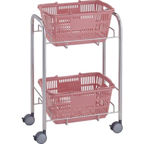 รถเข็นตะกร้า TRUSCO SUS304 W580XD350XH850 พร้อมตะกร้า 2 ใบ