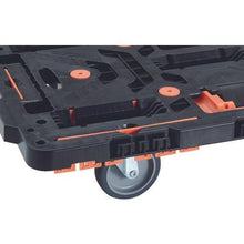 画像をギャラリービューアに読み込む, ＴＲＵＳＣＯ　連結式樹脂製平台車　ビートル　７００Ｘ４５０　自在３輪　柵付　まとめ買い４台
