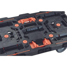 画像をギャラリービューアに読み込む, ＴＲＵＳＣＯ　連結式樹脂製２段台車　ビートル　９００Ｘ６００　自在５輪　柵　とめたろう付　ハンドルなし
