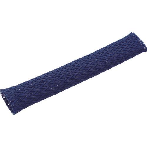ＴＲＵＳＣＯ　カラー編組チューブ　自然折径１３ｍｍ　長さ１０ｍ　１巻　青