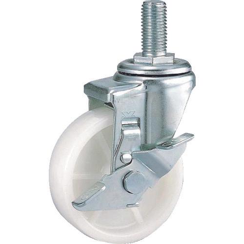 ลูกล้อเสริม SHINKO φ100พร้อมตัวหยุดล้อไนล่อน (ข้อต่อเหล็ก)