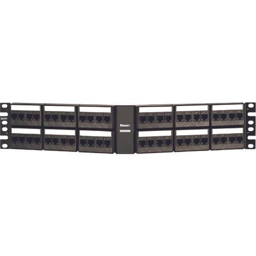 PANDUIT Category 6A Modular Patch Panel Kit 4 Port Faceplate Type Angled 48 Port 2U CPPKLA6 ATG 48WBL
