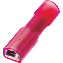 画像をギャラリービューアに読み込む, パンドウイット　圧着端子　差込型完全絶縁　メス型　　ＡＷＧ２２～１８　赤　（１００個入）
