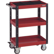 Load image into gallery viewer, TRUSCO Eagle wagon 600X400 depth 3 steps 1 step partition plate attaching urethane wheel red black
