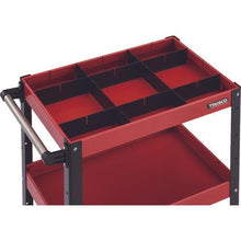Load image into gallery viewer, TRUSCO Eagle wagon 600X400 depth 3 steps 1 step partition plate attaching urethane wheel red black
