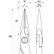 画像をギャラリービューアに読み込む, ｉｄｅａｌｔｅｋ　ＥＳＤ精密プライヤー　半丸　ロング　１４０ｍｍ
