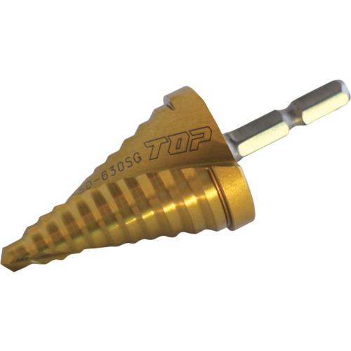 ＴＯＰ　電動ドリル用六角シャンクスパイラルステップドリル　ゴールドタイプ