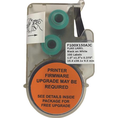 パンドウイット　熱転写ハンディプリンタ用旗型ラベル　ポリエステル（超粘着性）　白　印字部縦９．５ｍｍｘ横２５．４ｍｍ　２００枚入り　Ｆ１００Ｘ１５０ＡＪＣ
