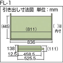 画像をギャラリービューアに読み込む, ＴＲＵＳＣＯ　作業台用引出　幅広１段　グリーン
