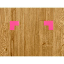 画像をギャラリービューアに読み込む, ＴＲＵＳＣＯ　蛍光Ｌ字シール　ピンク　１シート２枚入　５０ｘ１００ｘ１００

