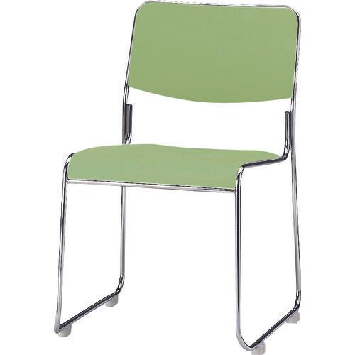 TOKIO เก้าอี้ซ้อน ขาชุบไวนิล หนังสีเขียวใบไม้