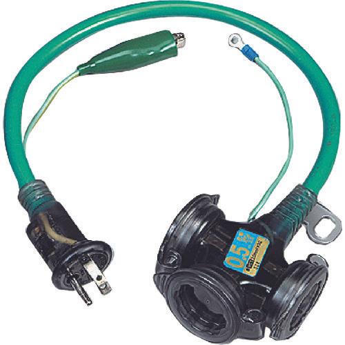 HATAYA rainproof type 2P grounded short tap 0.5m earth green