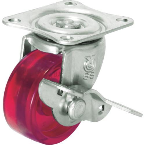 YUEI Skeleton Swivel Caster with S 38 Diameter Polycarbonate Wheel (Red)