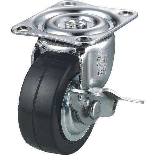 YUEI plate type rubber caster with 65 diameter S