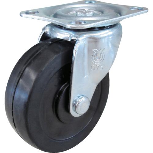 YUEI plate type rubber caster free 75 diameter
