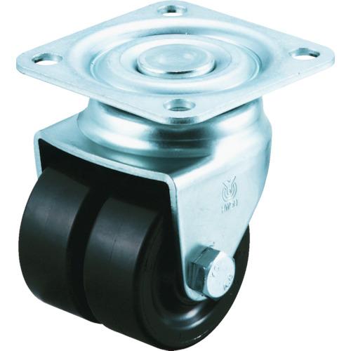 YUEI Heavy Duty Dual Wheel Caster Universal Wheel 38 Diameter Black Nylon Wheel