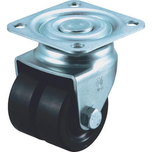 YUEI Heavy Duty Dual Wheel Caster Universal Wheel 50 Diameter Black Nylon Wheel