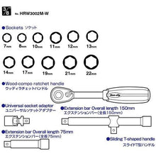 Tải hình ảnh vào trình xem thư viện, Bộ cờ lê đầu cắm VESSEL Woody HRW3002M-W Drive 3/8&quot;
