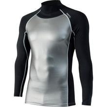 Load image into gallery viewer, OTAFUKU Blind Tricot Windproof Power Stretch High Neck Shirt Silver LL
