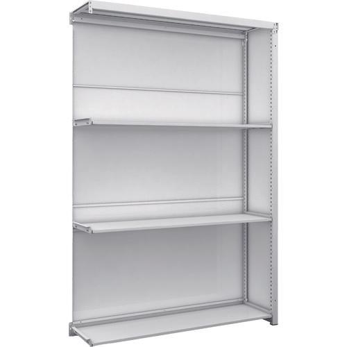 TRUSCO K1 ชั้นเก็บของความหนาแน่นสูงเคลือบสารต้านแบคทีเรียพร้อมแผ่นรองหลัง H1900XW1250XD325 ชนิดเชื่อมต่อ 4 ชั้น