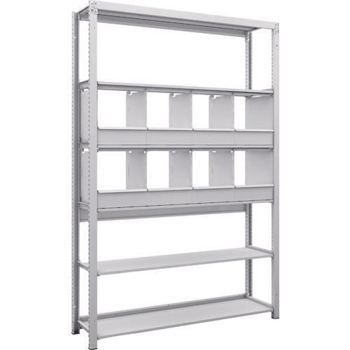 TRUSCO K1 ชั้นเก็บของความหนาแน่นสูงเคลือบสารต้านแบคทีเรีย H1900XW1250XD325 6 ชั้นพร้อมถาดแบ่ง 8 ถาด