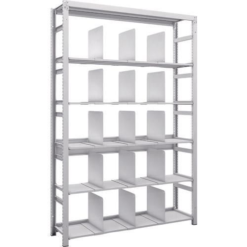 TRUSCO K1 ชั้นเก็บของความหนาแน่นสูงเคลือบสารต้านแบคทีเรีย H1900XW1250XD325 6 ชั้นพร้อมฉากกั้น 15 ฉาก