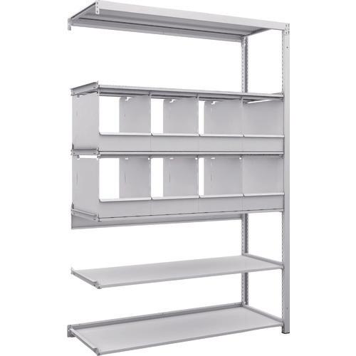 TRUSCO K1 ชั้นเก็บของความหนาแน่นสูงเคลือบสารต้านแบคทีเรีย H1900XW1250XD475 6 ชั้นพร้อมถาดแบ่ง 8 ถาดชนิดเชื่อมต่อ