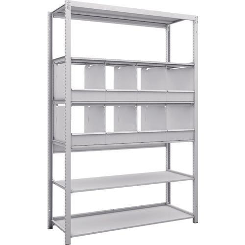 TRUSCO K1 ชั้นเก็บของความหนาแน่นสูงเคลือบสารต้านแบคทีเรีย H1900XW1250XD475 6 ระดับพร้อมถาดแบ่ง 8 ถาด