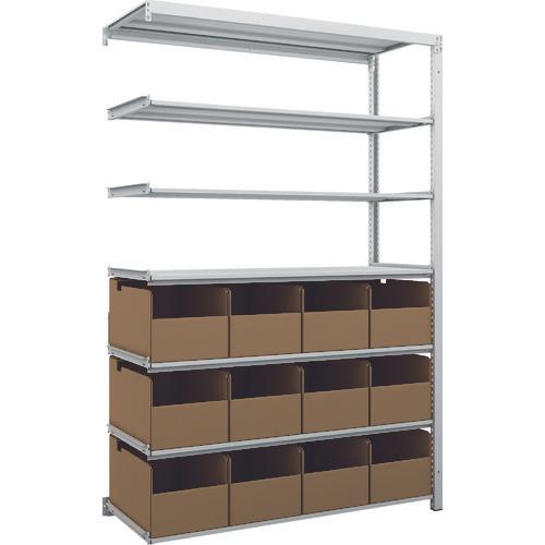 TRUSCO K1 ชั้นเก็บของความหนาแน่นสูงเคลือบสารต้านแบคทีเรีย H1900XW1250XD475 7 ชั้นพร้อมถังขยะ 12 ถัง