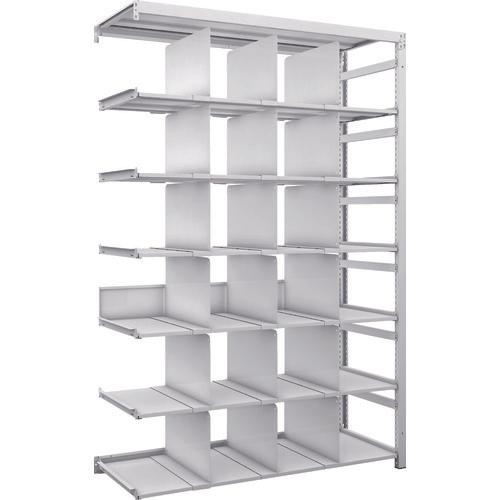 TRUSCO K1 ชั้นเก็บของความหนาแน่นสูงเคลือบสารต้านแบคทีเรีย H1900XW1250XD475 7 ชั้นพร้อม 18 พาร์ติชั่นแบบเชื่อมต่อ