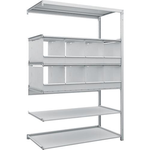 TRUSCO K1 ชั้นเก็บของความหนาแน่นสูงเคลือบสารต้านแบคทีเรีย H1900XW1250XD625 6 ชั้นพร้อมถาดแบ่ง 8 ถาดชนิดเชื่อมต่อ