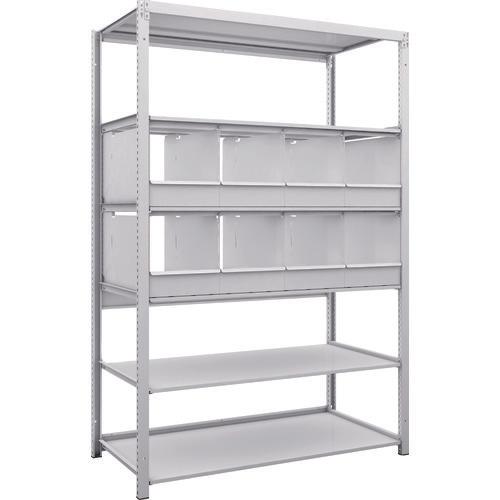 TRUSCO K1 ชั้นเก็บของความหนาแน่นสูงเคลือบสารต้านแบคทีเรีย H1900XW1250XD625 6 ชั้นพร้อมถาดแบ่ง 8 ถาด