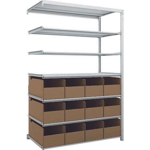 TRUSCO K1 ชั้นเก็บของความหนาแน่นสูงเคลือบสารต้านแบคทีเรีย H1900XW1250XD625 7 ชั้นพร้อมถัง 12 ถังแบบเชื่อมต่อ