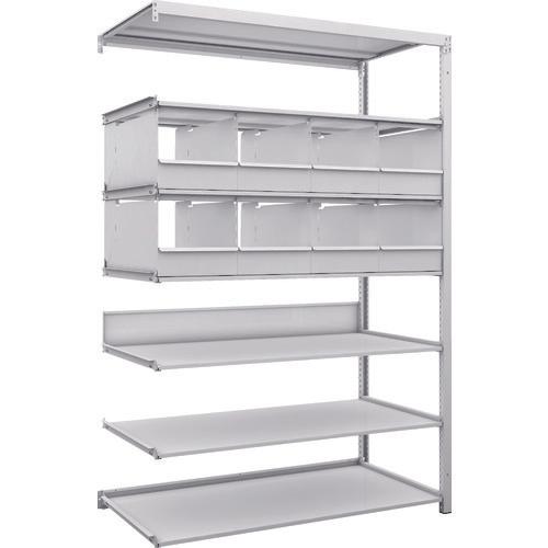 TRUSCO K1 ชั้นเก็บของความหนาแน่นสูงเคลือบสารต้านแบคทีเรีย H1900XW1250XD625 7 ระดับพร้อมถาดแบ่ง 8 ถาดชนิดเชื่อมต่อ