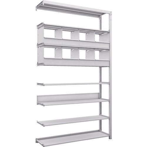 TRUSCO K1 ชั้นเก็บของความหนาแน่นสูงเคลือบสารต้านแบคทีเรีย H2200XW1250XD325 8 ชั้นพร้อมถาดแบ่ง 8 ถาดชนิดเชื่อมต่อ