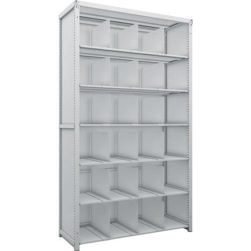 TRUSCO K1 ชั้นเก็บของความหนาแน่นสูงเคลือบสารต้านแบคทีเรียพร้อมแผ่นหลังและแผ่นข้าง H2200XW1250XD475 7 ขั้นพร้อม 18 ฉากกั้นที่เคลื่อนย้ายได้