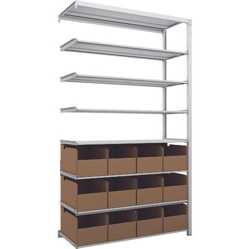 TRUSCO K1 ชั้นเก็บของความหนาแน่นสูงเคลือบสารต้านแบคทีเรีย H2200XW1250XD475 8 ชั้นพร้อมถังขยะ 12 ถัง