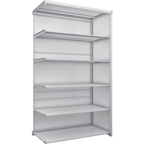 TRUSCO K1 ชั้นเก็บของความหนาแน่นสูงเคลือบสารต้านแบคทีเรียพร้อมแผ่นหลัง แผ่นข้าง H2200XW1250XD625 ชนิดเชื่อมต่อ 6 ชั้น