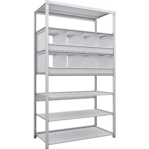 TRUSCO K1 ชั้นเก็บของความหนาแน่นสูงเคลือบสารต้านแบคทีเรีย H2200XW1250XD625 7 ชั้นพร้อมถาดแบ่ง 8 ถาด