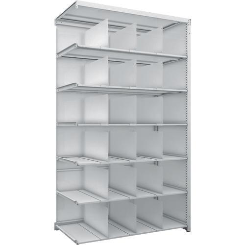 TRUSCO K1 ชั้นเก็บของความหนาแน่นสูงเคลือบสารต้านแบคทีเรียพร้อมแผ่นหลัง แผ่นข้าง H2200XW1250XD625 7 ระดับพร้อม 18 พาร์ติชันแบบเชื่อมต่อ