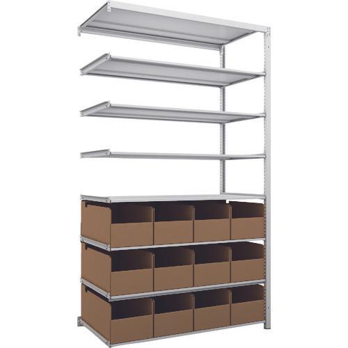 TRUSCO K1 ชั้นเก็บของความหนาแน่นสูงเคลือบสารต้านแบคทีเรีย H2200XW1250XD625 8 ชั้นพร้อมถัง 12 ถัง