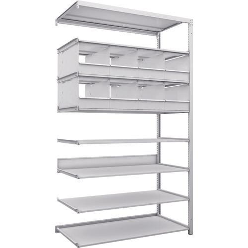 TRUSCO K1 ชั้นเก็บของความหนาแน่นสูงเคลือบสารต้านแบคทีเรีย H2200XW1250XD625 8 ชั้นพร้อมถาดแบ่ง 8 ถาดชนิดเชื่อมต่อ