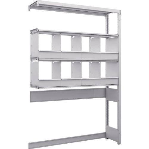 TRUSCO K1 ชนิดเคลือบสารต้านแบคทีเรีย ชั้นเก็บของความหนาแน่นสูง ชนิดเปิดด้านล่าง H1900XW1250XD325 4 ชั้นพร้อมถาดแบ่ง 8 ถาดชนิดเชื่อมต่อ