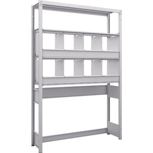 TRUSCO K1 ชนิดเคลือบสารต้านแบคทีเรีย ชั้นเก็บของความหนาแน่นสูง ชนิดเปิดด้านล่าง H1900XW1250XD325 4 ชั้นพร้อมถาดแบ่ง 8 ถาด