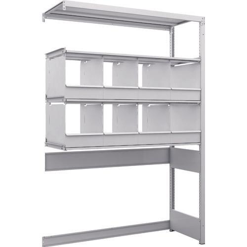 TRUSCO K1 ชนิดเคลือบสารต้านแบคทีเรีย ชั้นเก็บของความหนาแน่นสูง ชนิดเปิดด้านล่าง H1900XW1250XD475 4 ชั้นพร้อมถาดแบ่ง 8 ถาดชนิดเชื่อมต่อ