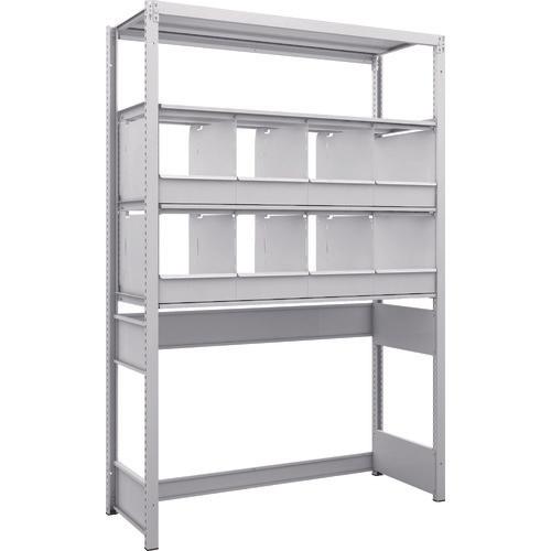 TRUSCO K1 ชนิดเคลือบสารต้านแบคทีเรีย ชั้นเก็บของความหนาแน่นสูง ชนิดเปิดด้านล่าง H1900XW1250XD475 4 ชั้นพร้อมถาดแบ่ง 8 ถาด