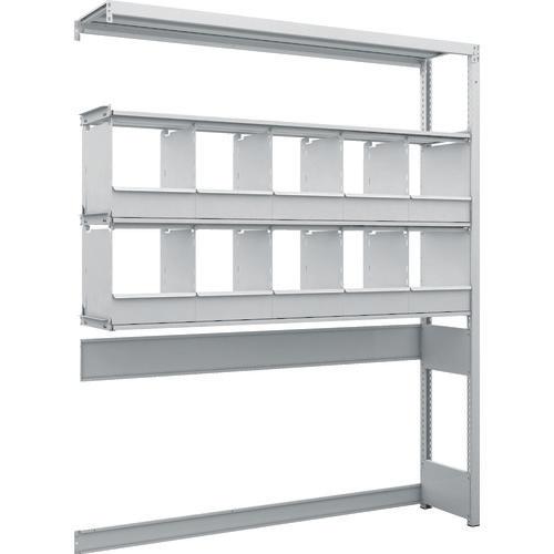 TRUSCO K1 ชนิดเคลือบสารต้านแบคทีเรีย ชั้นเก็บของความหนาแน่นสูง ชนิดก้นเปิด H1900XW1550XD325 4 ชั้น พร้อมถาดแบ่ง 10 ถาด ชนิดเชื่อมต่อ