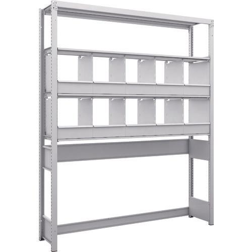 TRUSCO K1 ชนิดเคลือบสารต้านแบคทีเรีย ชั้นเก็บของความหนาแน่นสูง ด้านล่างแบบเปิด H1900XW1550XD325 4 ชั้นพร้อมถาดแบ่ง 10 ถาด