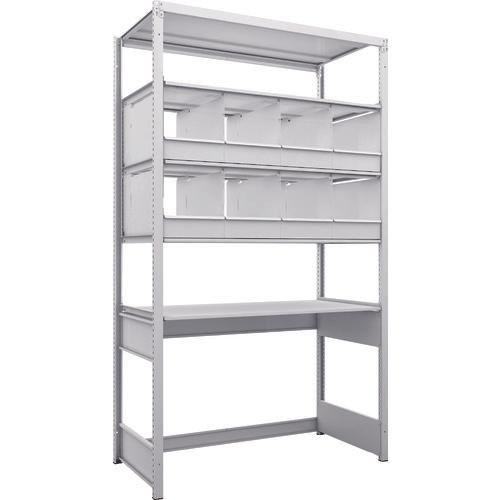 TRUSCO K1 ชนิดเคลือบสารต้านแบคทีเรีย ชั้นเก็บของความหนาแน่นสูง ชนิดก้นเปิด H2200XW1250XD625 5 ขั้น พร้อมถาดแบ่ง 8 ถาด