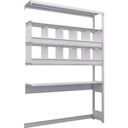 TRUSCO K1 ชนิดเคลือบสารต้านแบคทีเรีย ชั้นเก็บของความหนาแน่นสูง ชนิดก้นเปิด H2200XW1550XD325 5 ขั้น พร้อมถาดพาร์ติชั่น 10 ถาด ชนิดเชื่อมต่อ